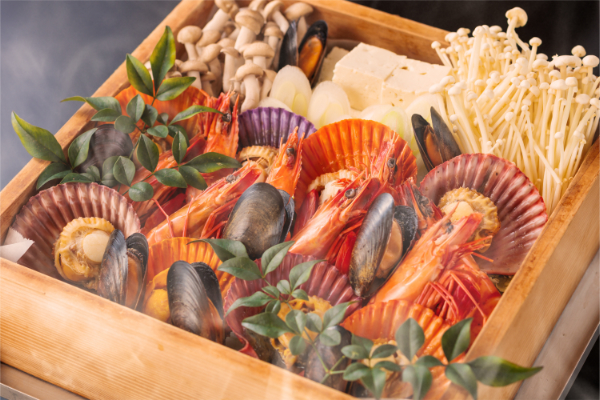 海老と帆立の海鮮せいろ蒸し～オリジナル「塩 ぽん酢」でさっぱりと